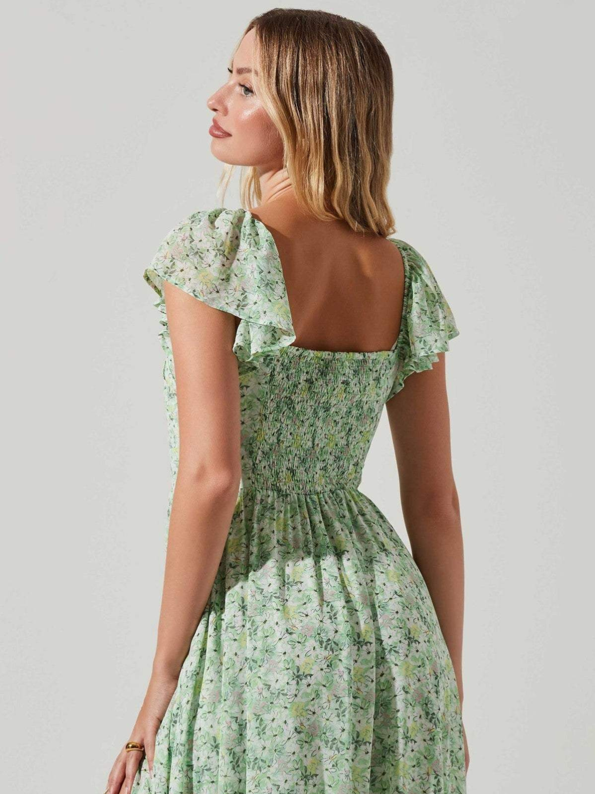 Gretel - Midikleid mit plissiertem Oberteil und Schlitz