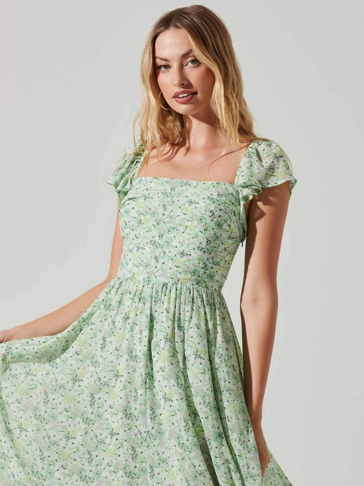 Gretel - Midikleid mit plissiertem Oberteil und Schlitz