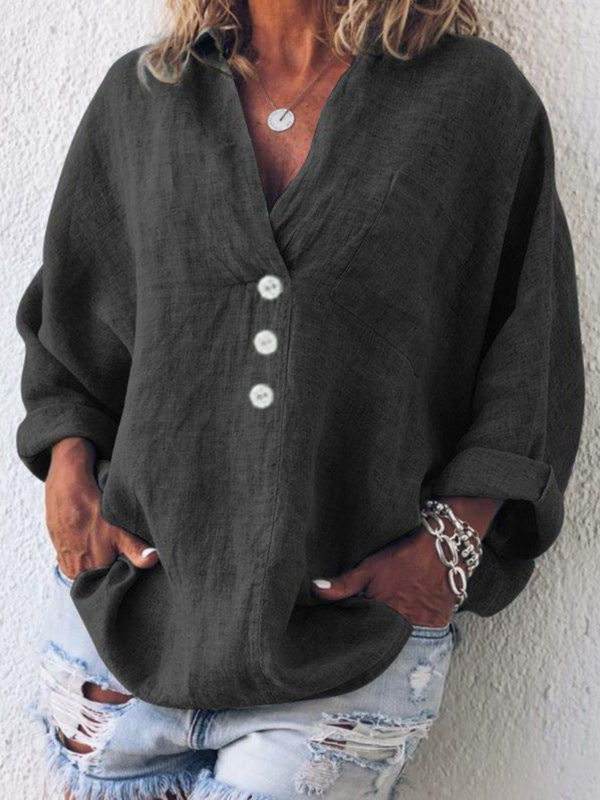 Maeve™ - Eleganter Pullover aus Baumwolle und Leinen