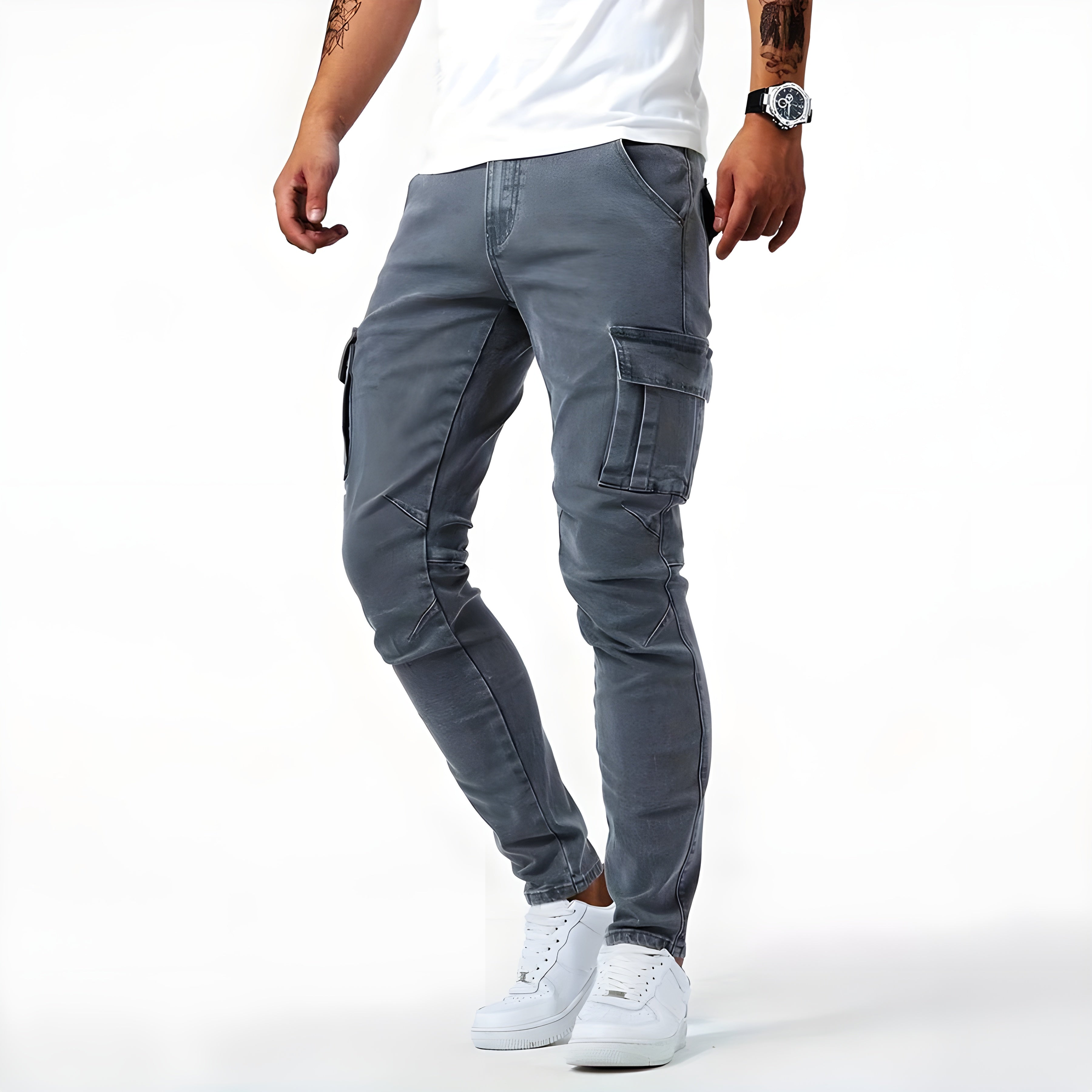 Albrecht - Elastische Denim Cargo-Hose