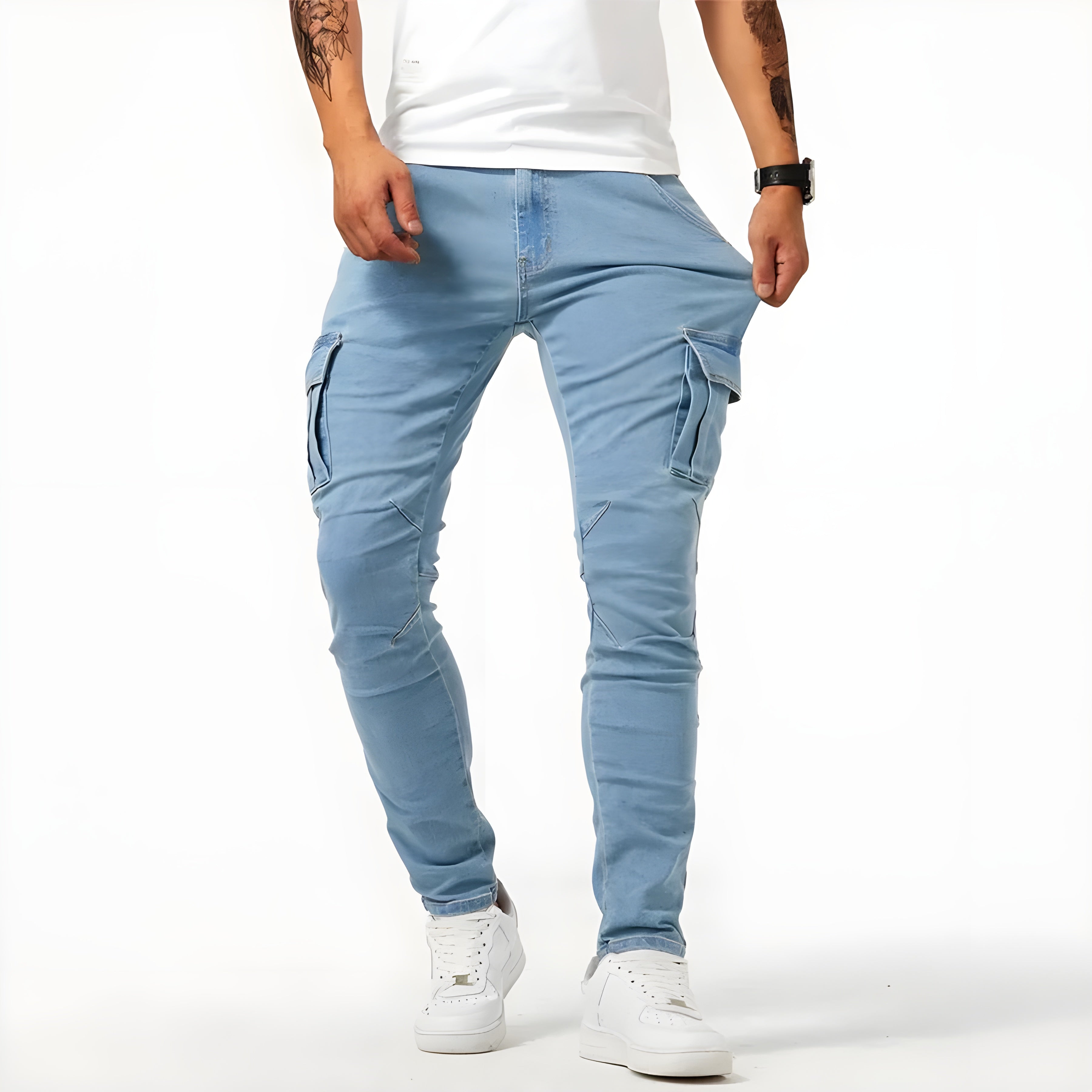 Albrecht - Elastische Denim Cargo-Hose